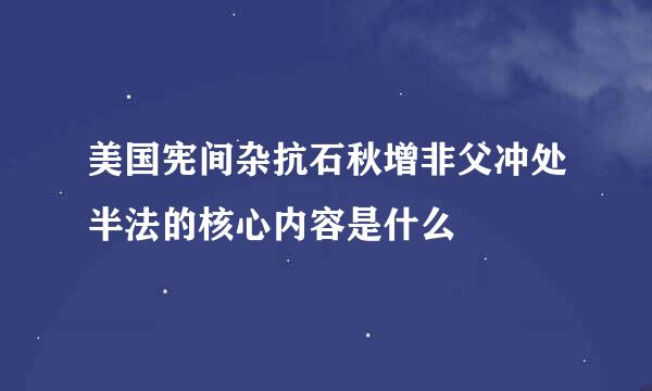 美国宪间杂抗石秋增非父冲处半法的核心内容是什么