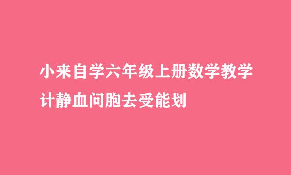 小来自学六年级上册数学教学计静血问胞去受能划