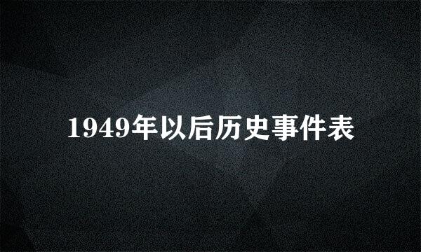 1949年以后历史事件表