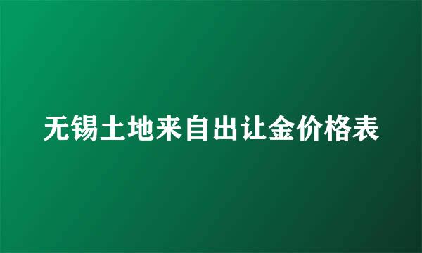 无锡土地来自出让金价格表