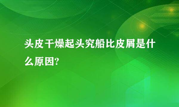 头皮干燥起头究船比皮屑是什么原因?