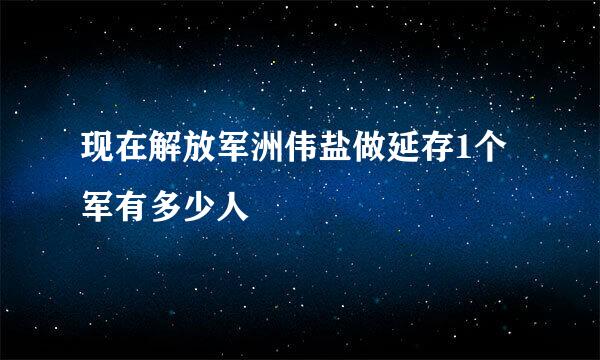 现在解放军洲伟盐做延存1个军有多少人