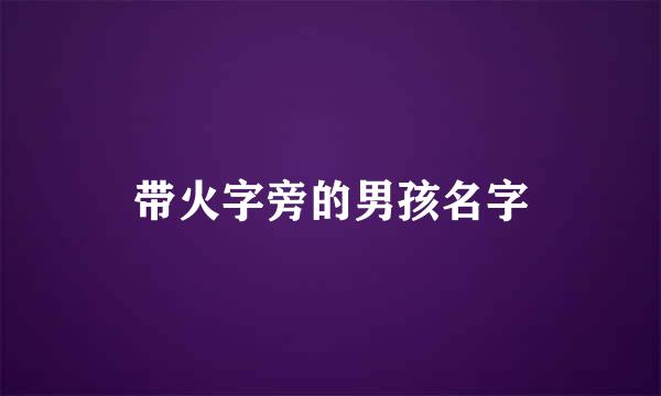 带火字旁的男孩名字