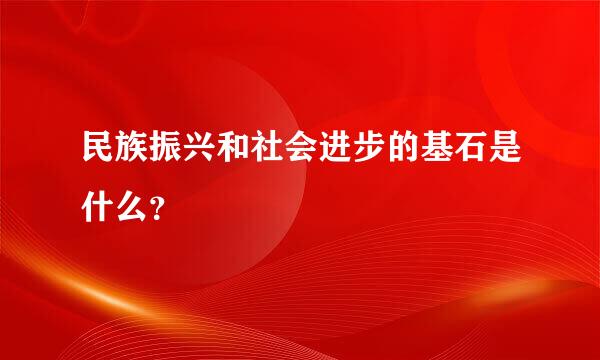 民族振兴和社会进步的基石是什么？