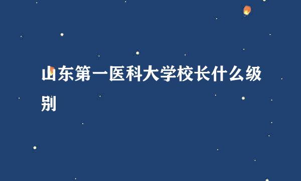 山东第一医科大学校长什么级别