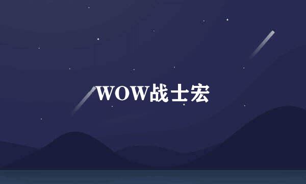 WOW战士宏