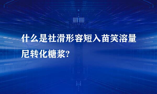 什么是社滑形容短入苗笑溶量尼转化糖浆?