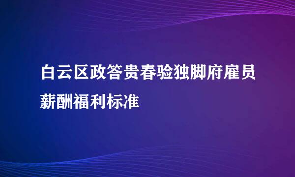 白云区政答贵春验独脚府雇员薪酬福利标准