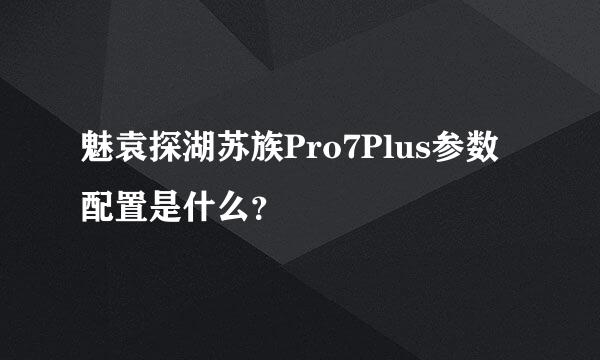 魅袁探湖苏族Pro7Plus参数配置是什么？