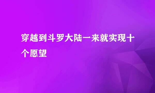 穿越到斗罗大陆一来就实现十个愿望