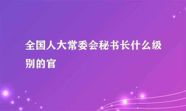 全国人大常委会秘书长什么级别的官