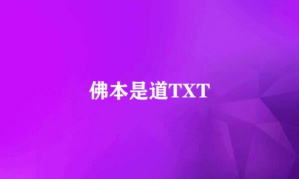 佛本是道TXT