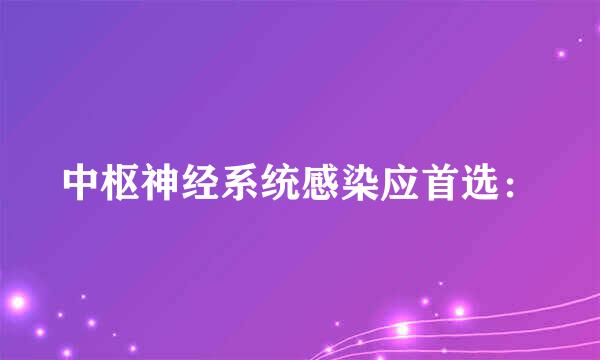 中枢神经系统感染应首选：