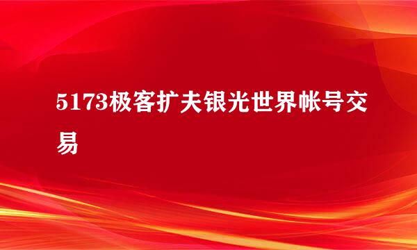 5173极客扩夫银光世界帐号交易