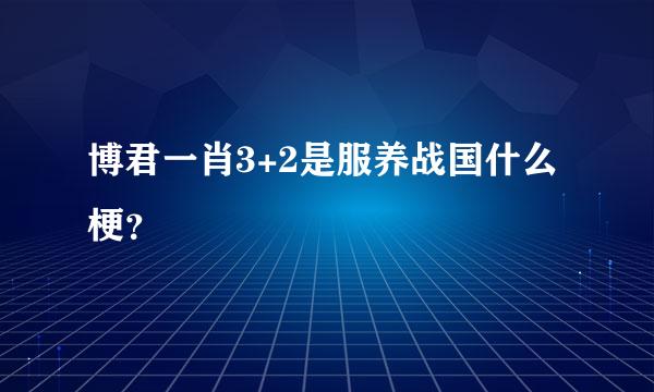 博君一肖3+2是服养战国什么梗？