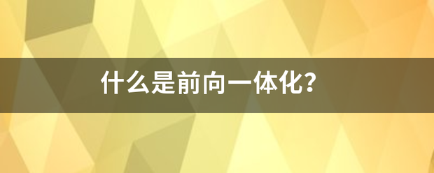 什么是前向一体化？