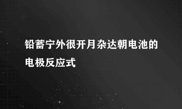 铅蓄宁外很开月杂达朝电池的电极反应式