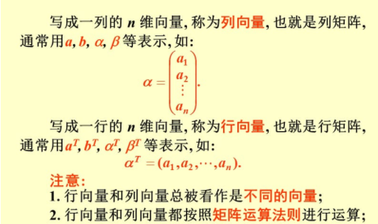 n维单位列向量是什么意思？