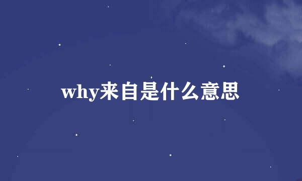 why来自是什么意思