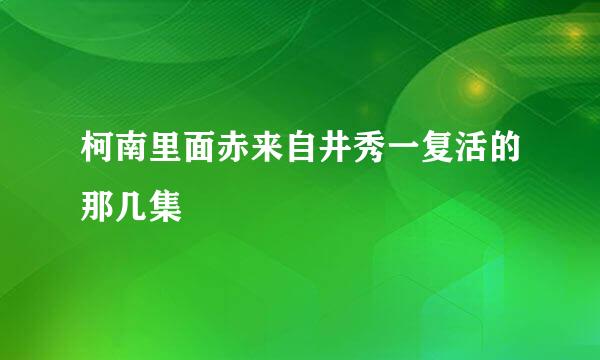 柯南里面赤来自井秀一复活的那几集