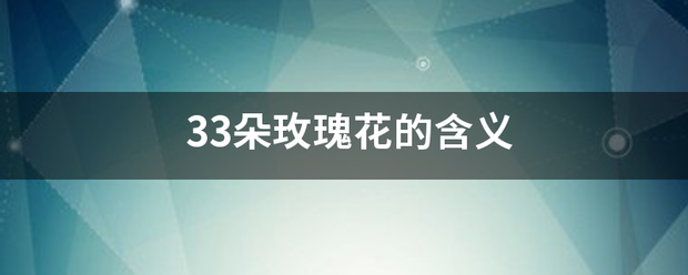 33朵玫瑰花的含义