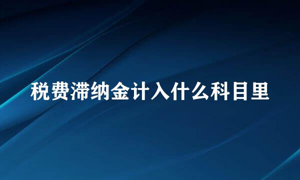 税费滞纳金计入什么科目里