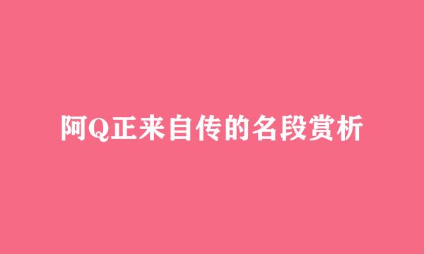 阿Q正来自传的名段赏析