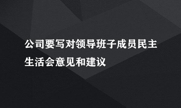 公司要写对领导班子成员民主生活会意见和建议