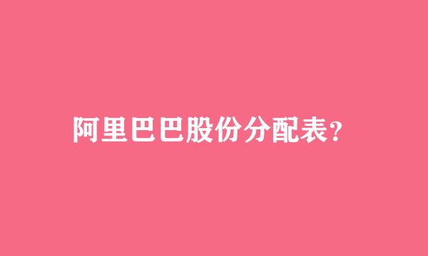 阿里巴巴股份分配表？