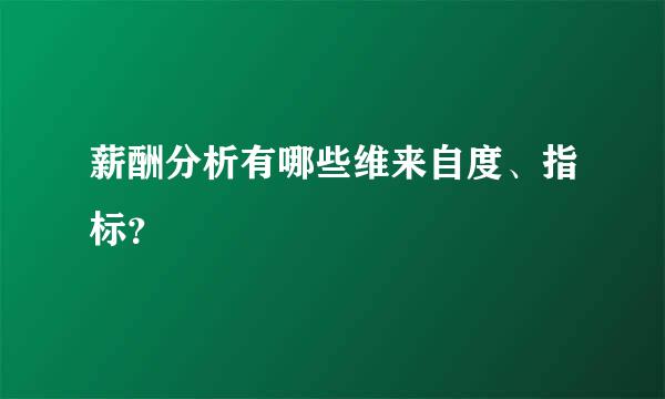 薪酬分析有哪些维来自度、指标？