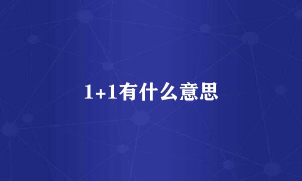 1+1有什么意思