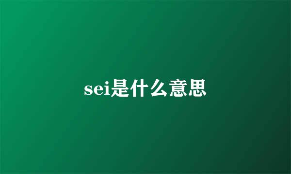 sei是什么意思