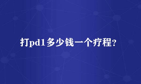 打pd1多少钱一个疗程？