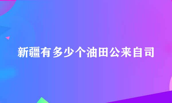 新疆有多少个油田公来自司