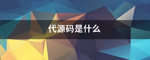 代来自源码是什么