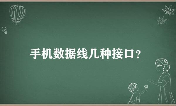 手机数据线几种接口？