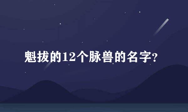 魁拔的12个脉兽的名字？