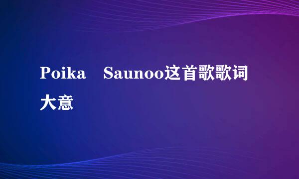 Poika Saunoo这首歌歌词大意