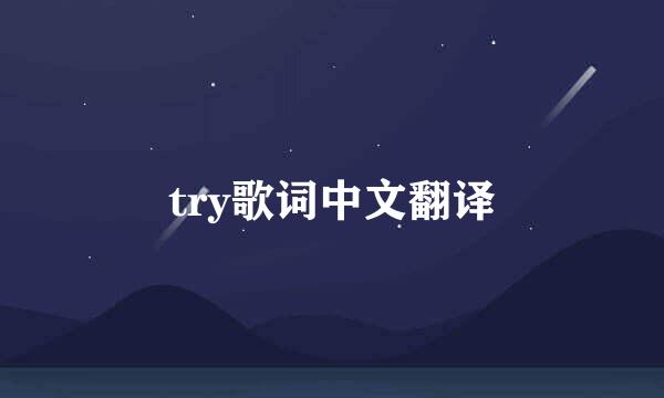 try歌词中文翻译