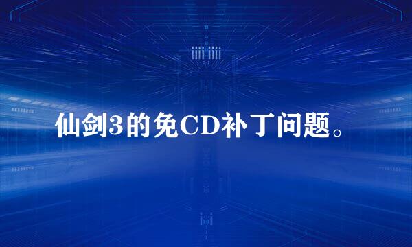 仙剑3的免CD补丁问题。