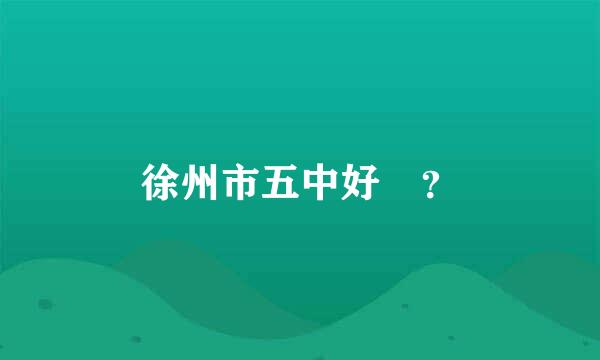 徐州市五中好嗎？