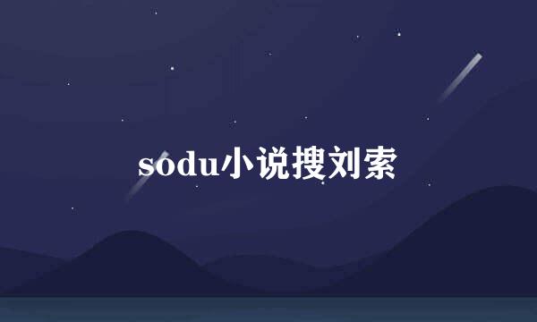 sodu小说搜刘索