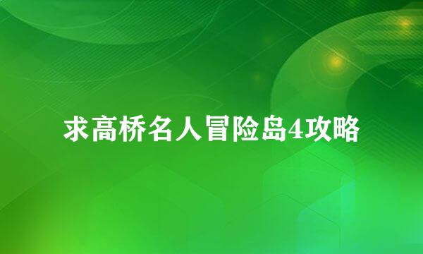 求高桥名人冒险岛4攻略