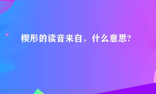 楔形的读音来自，什么意思?