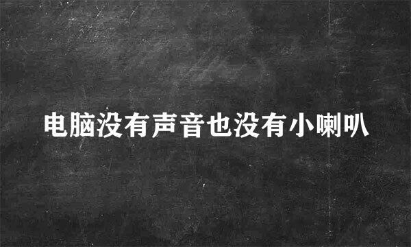 电脑没有声音也没有小喇叭