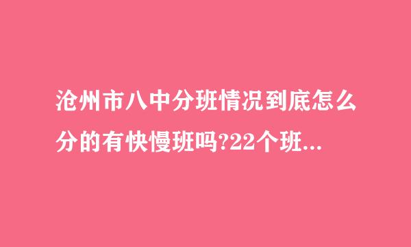 沧州市八中分班情况到底怎么分的有快慢班吗?22个班 哪个是 快班呀 急来自急急!!!