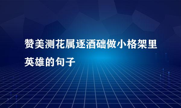 赞美测花属逐酒础做小格架里英雄的句子