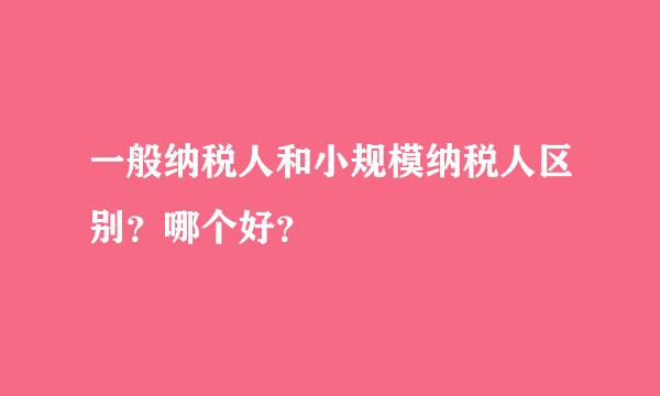 一般纳税人和小规模纳税人区别？哪个好？