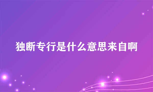 独断专行是什么意思来自啊