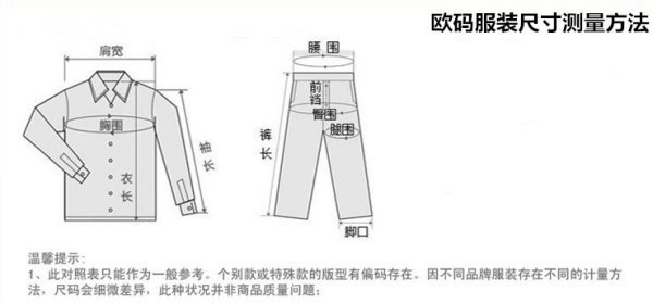 欧码服装尺寸对照表是什么？